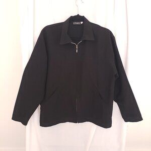 Fenix Black Men Collar Zipper Jacket With Pockets Size Small